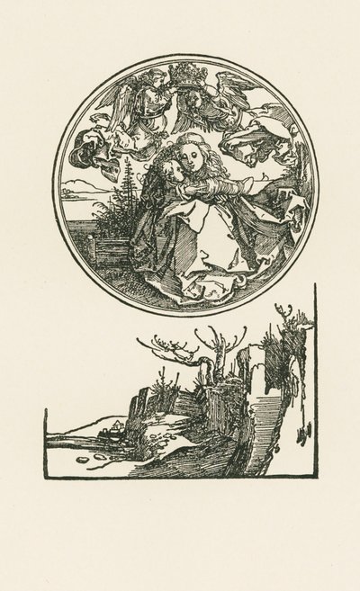 Madonna in een cirkel, ca. 1514 (houtsnede) door Albrecht Dürer or Duerer