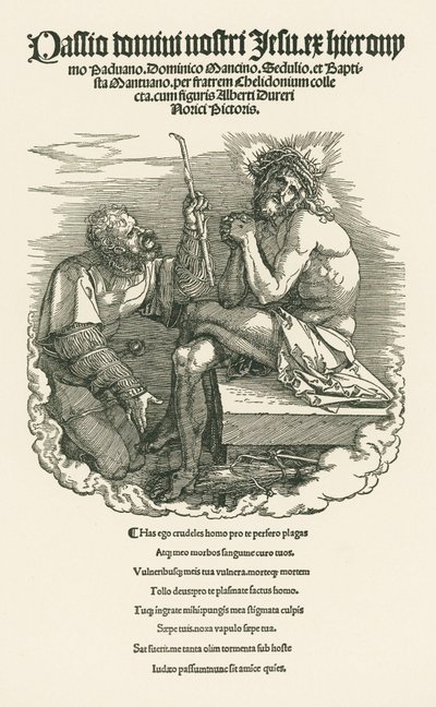 Man van Smarten bespot door een soldaat, ca. 1511 (houtsnede) door Albrecht Dürer or Duerer
