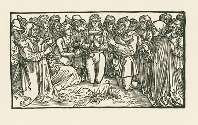 Mannen en vrouwen in gebed door Albrecht Dürer or Duerer