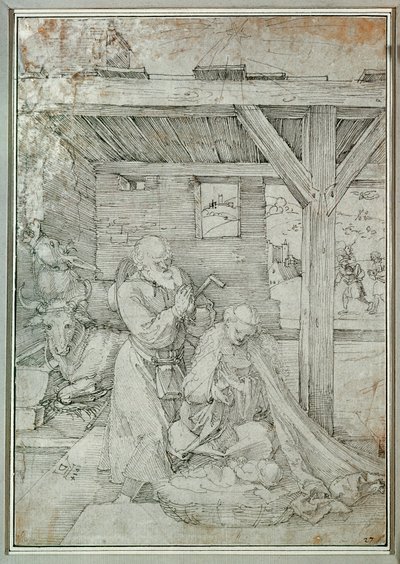 Geboorte (pen en inkt) door Albrecht Dürer or Duerer