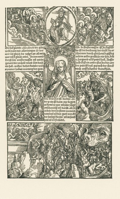 Heilige Birgitta en de Maagd op voorspraak voor de verdoemden door Albrecht Dürer or Duerer