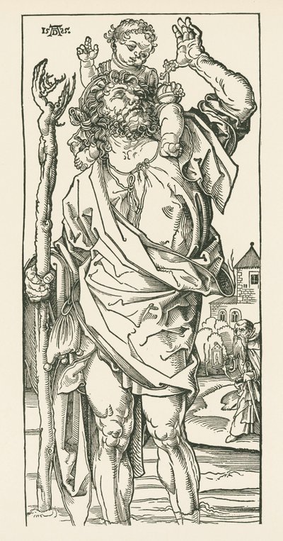 Sint Christoffel. Neurenberg, ca.1500-05 (houtsnede) door Albrecht Dürer or Duerer