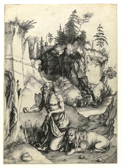 Heilige Hiëronymus boetvaardig, ca. 1497 door Albrecht Dürer