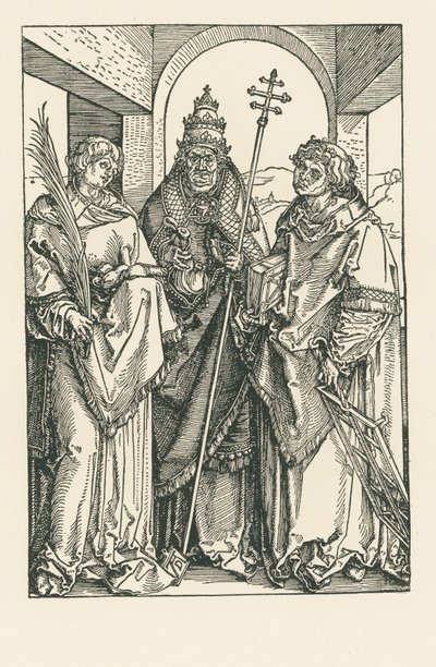 De heiligen Stephanus, Sixtus en Laurentius, ca. 1504-05 (houtsnede) door Albrecht Dürer or Duerer