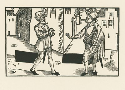 Sannio en Syrus, ca.1492-93 (houtsnede) door Albrecht Dürer or Duerer