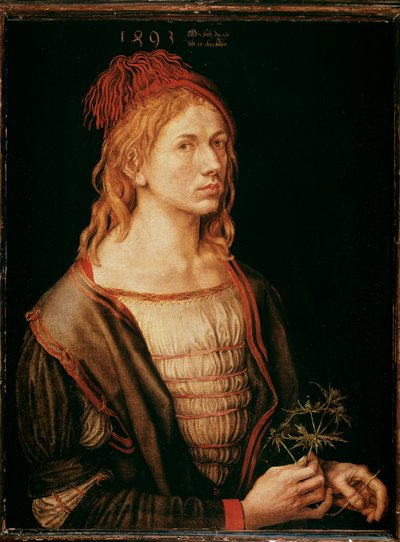 Zelfportret met een distel door Albrecht Dürer