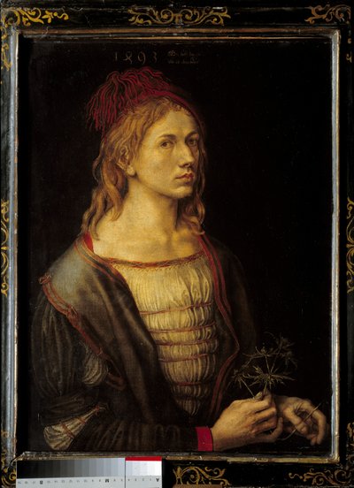 Zelfportret met een distel door Albrecht Dürer