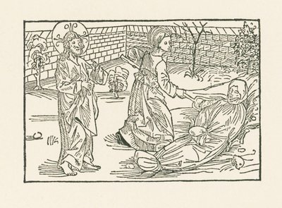 Zesde werk van Barmhartigheid: Zorg voor de begrafenis van een medemens door Albrecht Dürer or Duerer