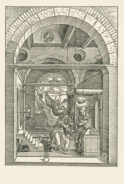 De Annunciatie, c.1503 (houtsnede) door Albrecht Dürer or Duerer