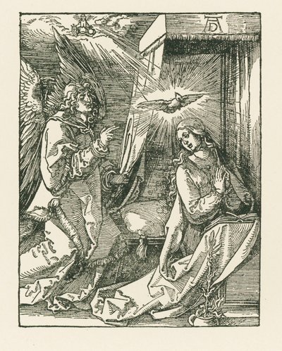 De Annunciatie, ca. 1510 (houtsnede) door Albrecht Dürer or Duerer