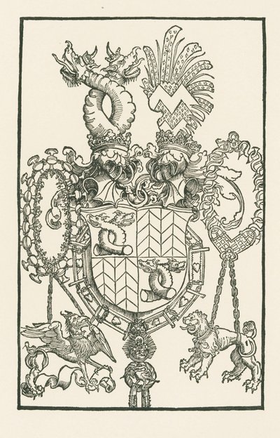 Het wapenschild van Florian Waldauf von Waldenstein door Albrecht Dürer or Duerer