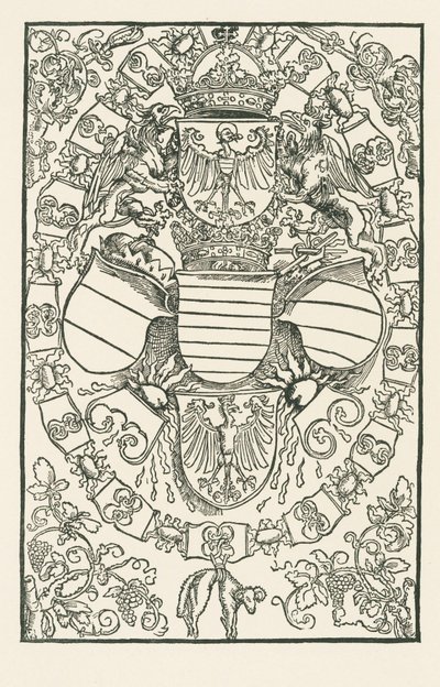 Het wapenschild van Maximiliaan I, als koning van de Romeinen door Albrecht Dürer or Duerer