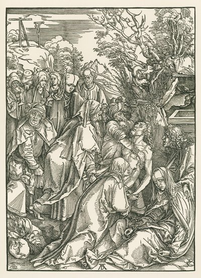 De graflegging, ca. 1496-97 (houtsnede) door Albrecht Dürer or Duerer