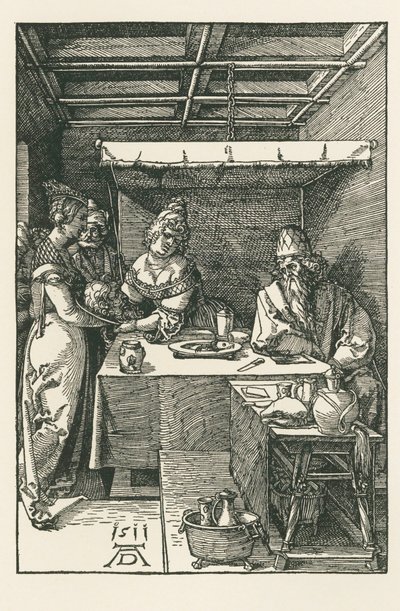Het hoofd van Johannes de Doper wordt naar Herodes gebracht door Albrecht Dürer or Duerer