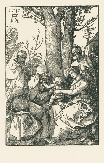 De Heilige Familie met Joachim en Anna onder een boom door Albrecht Dürer or Duerer