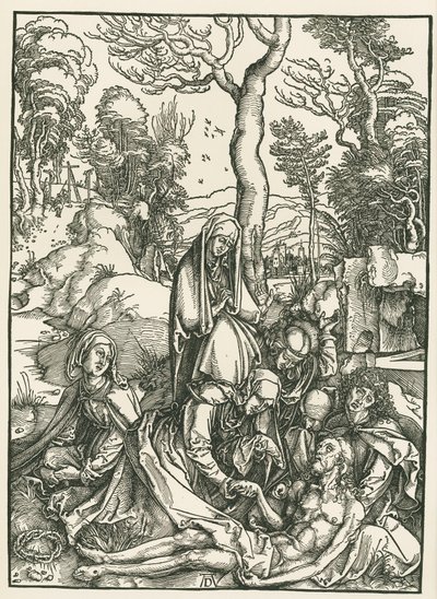 De bewening van Christus, ca. 1498-99 (houtsnede) door Albrecht Dürer or Duerer