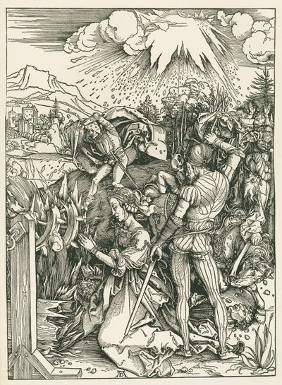 Het martelaarschap van de heilige Catharina van Alexandrië, ca. 1498 (houtsnede) door Albrecht Dürer or Duerer