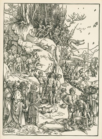Het martelaarschap van de tienduizend, ca. 1496 (houtsnede) door Albrecht Dürer or Duerer