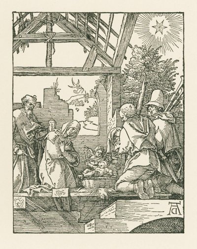 De Geboorte, ca. 1510 (houtsnede) door Albrecht Dürer or Duerer