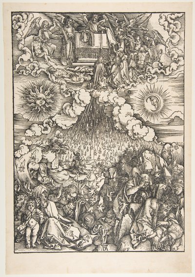 De opening van het vijfde en zesde zegel, uit de Apocalyps door Albrecht Dürer