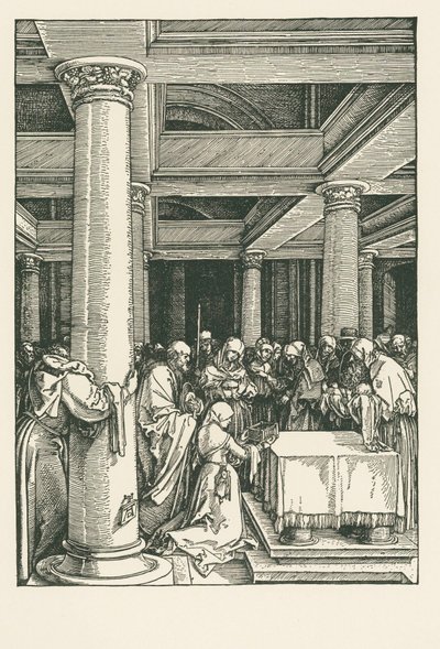De presentatie van Christus in de tempel ... door Albrecht Dürer or Duerer