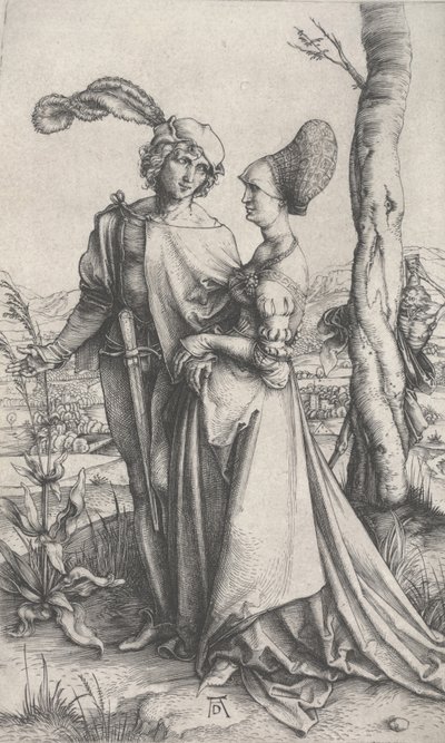 De Promenade, c.1496-1497 (gravure) door Albrecht Dürer