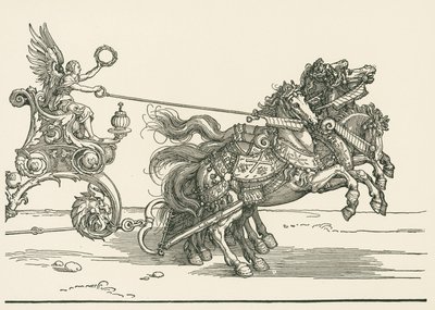 De kleine triomfwagen of het Bourgondische huwelijk door Albrecht Dürer or Duerer