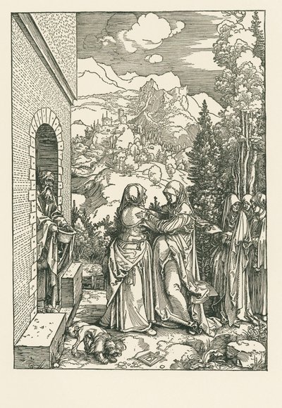 De Visitatie - Maria bezoekt Elisabeth, c.1503-04 (houtsnede) door Albrecht Dürer or Duerer