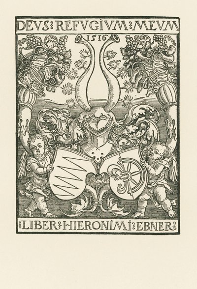 De boekplaat van Hieronymus Ebner door Albrecht Dürer or Duerer