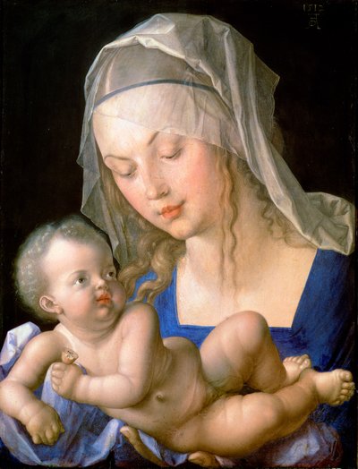 Maagd en Kind met een Half Opgegeten Peer door Albrecht Dürer