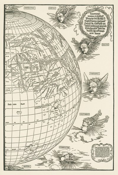 Wereldkaart van Johannes Stabius door Albrecht Dürer or Duerer