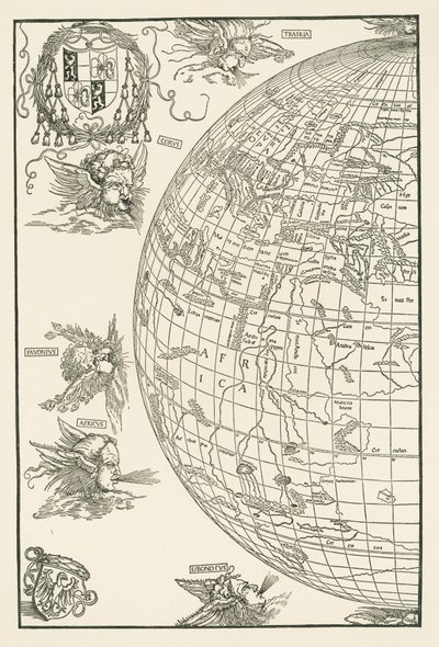 Wereldkaart van Johannes Stabius door Albrecht Dürer or Duerer