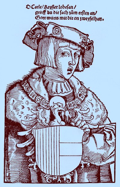 Jeugd Karel V (1500-1558) (gravure) door Albrecht Dürer