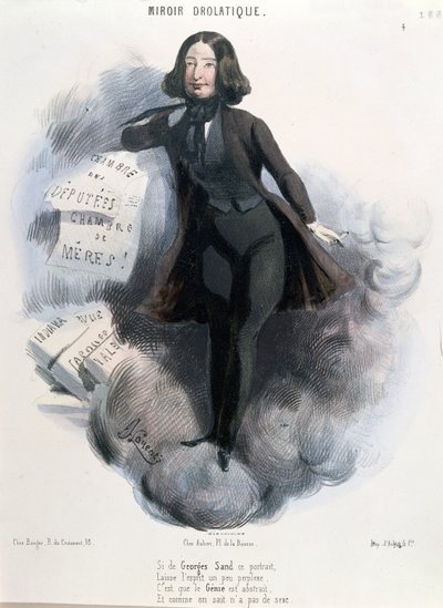 Karikatuur van George Sand, c.1848 door Alcide Joseph Lorentz