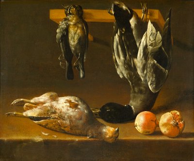 Stilleven met gevogelte en granaatappels, ca. 1620-1640 door Alejandro de Loarte