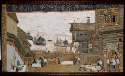 Decorontwerp voor de opera De Pskov Meisje van N. Rimski-Korsakov door Aleksandr Jakovlevic Golovin
