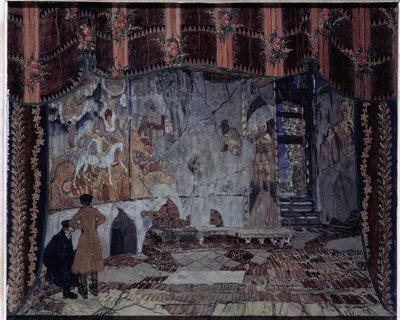 Decorontwerp voor het toneelstuk De Storm van A. Ostrovsky door Aleksandr Jakovlevic Golovin