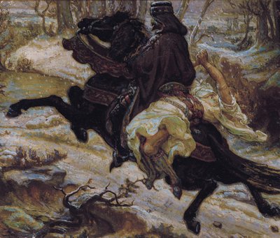 Slavische graaf met een vrouwelijke gevangene door Aleksandr Jakovlevic Golovin