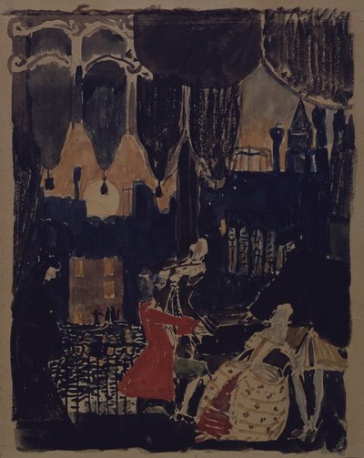 Decorontwerp voor de opera Mozart en Salieri door N. Rimski-Korsakov, 1902 door Aleksandr Jakovlevic Golovin
