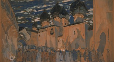 Toneelontwerp voor de opera De Pskov Maagd door N. Rimsky-Korsakov, 1901 door Aleksandr Jakovlevic Golovin