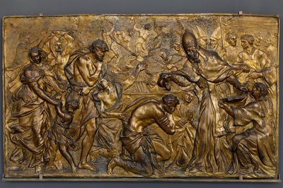 Paus Liberius doopt de Neofyten door Alessandro Algardi