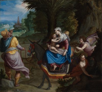 De vlucht naar Egypte door Alessandro Allori