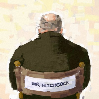 Portret van regisseur Alfred Hitchcock, 2023 (illustratie) door Alessandro Lonati