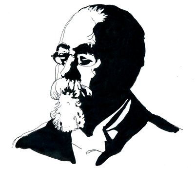 Portret van Cesare Lombroso (1835-1909) oprichter van de Italiaanse School voor Criminologie door Alessandro Lonati