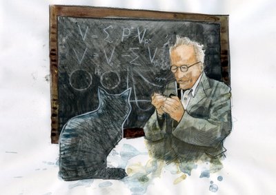 Portret van Erwin Schrödinger (1887-1961) door Alessandro Lonati