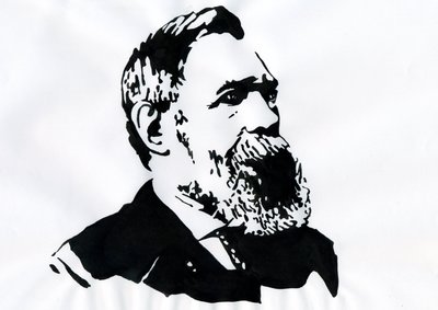 Portret van Friedrich Engels (1820-1895), Duitse socialistische theoreticus en politicus door Alessandro Lonati