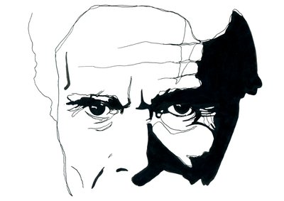 Portret van de Italiaanse schrijver en regisseur Pier Paolo Pasolini door Alessandro Lonati