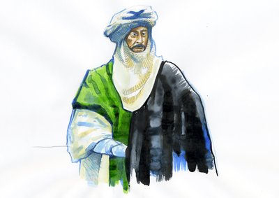 Portret van Muawiya I (602-680) Eerste Omajjadenkalief door Alessandro Lonati