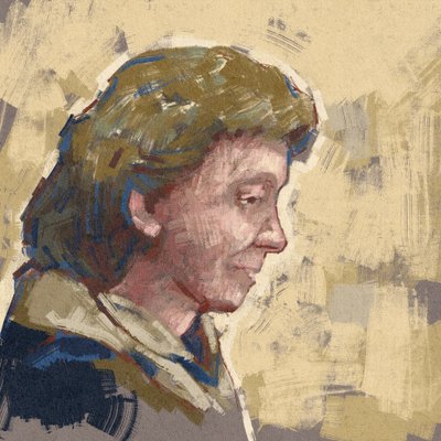 Portret van wetenschapper Dorothy Mary Crowfoot Hodgkin (Illustratie) door Alessandro Lonati