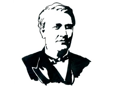 Portret van de natuurkundige Thomas Edison (1847-1931) door Alessandro Lonati